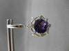 ESTATE LARGE 7.20CTW DIAMOND & AMETHYST 14KT WHITE GOLD ETOLIE HANGING EARRINGS