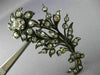ANTIQUE LARGE 5CT OLD MINE CUT DIAMOND 18KT WHITE GOLD FLOWER PIN BROOCH #20614