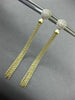 ESTATE LONG .26CT DIAMOND 14K YELLOW GOLD 3D CLUSTER CHANDELIER HANGING EARRINGS