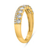 .73CT DIAMOND 14K YELLOW GOLD ROUND 2 ROW SEMI ETERNITY WEDDING ANNIVERSARY RING
