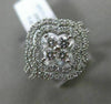 ESTATE WIDE .97CT DIAMOND 14KT WHITE GOLD FLOWER DOUBLE HALO OPEN FILIGREE RING