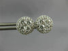 ESTATE LARGE .92CT DIAMOND 18KT WHITE GOLD 9mm CLUSTER ROUND HALO STUD EARRINGS