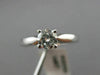 ESTATE .40CT DIAMOND 14KT WHITE GOLD 3D ROUND SOLITAIRE ENGAGEMENT RING #22332