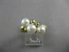 ESTATE 5MM AKOYA SEA PEARL 14KT YELLOW GOLD CLUSTER JOURNEY COCKTAIL RING #21392