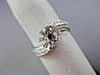 ESTATE .50CT DIAMOND 18K WHITE GOLD 2 ROW WAVE SEMI MOUNT ENGAGEMENT RING #23371