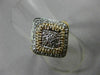 ESTATE LARGE .35CT DIAMOND 14K TWO TONE GOLD 3D SQUARE HALO FILIGREE RING #21995
