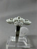 ESTATE WIDE .50CT DIAMOND 14KT WHITE GOLD 3D OPEN FILIGREE 3 STONE FLOWER RING