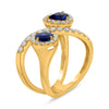 LARGE 2.10CT DIAMOND & AAA SAPPHIRE 14KT YELLOW GOLD CRISS CROSS SOLITAIRE RING