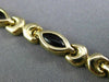 ESTATE 14KT YELLOW GOLD 3D BLACK ONYX MARQUISE HANDCRAFTED LINK LOVE BRACELET