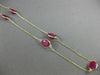 ESTATE LARGE 2.0CT RUBY 14KT YELLOW GOLD 3D OVAL BY THE YARD TIN CUP NECKLACE