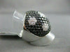ESTATE LARGE 2.47CT BLACK & WHITE DIAMOND 18KT WHITE & BLACK GOLD FLOWER RING