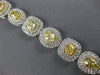 EXTRA LARGE 51.47CT WHITE & CANARY DIAMOND 18KT 2 TONE GOLD DOUBLE HALO NECKLACE