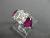 ESTATE LARGE GIA 6.28CT DIAMOND & AAA RUBY 18KT WHITE GOLD 3D ENGAGEMENT RING