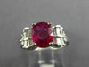 ESTATE 1.87CT DIAMOND & AAA RUBY 14KT WHITE GOLD ENGAGEMENT RING #26447