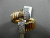 ESTATE LARGE .50CT DIAMOND 18KT 2 TONE GOLD 3D FLEXIBLE CRISS CROSS FUN RING VVS