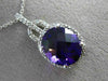 ESTATE LARGE 4.41CT DIAMOND & AAA AMETHYST 14KT WHITE GOLD HALO FLOATING PENDANT
