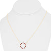 1.08CT DIAMOND & AAA RUBY 14KT YELLOW GOLD 3D CIRCLE OF LIFE ADJUSTABLE NECKLACE