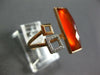 .07CT DIAMOND & AAA ORANGE AGATE 14KT ROSE GOLD 3D SQUARE RECTANGULAR FUN RING