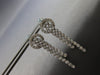 LARGE 1.80CT DIAMOND 14KT WHITE GOLD 3D TWO ROW CIRCULAR HANGING EARRINGS #27944
