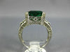 LARGE 4.70CT DIAMOND & AAA EMERALD 14KT WHITE GOLD 3D FILIGREE ENGAGEMENT RING