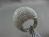 ESTATE MASSIVE 7.89CT DIAMOND 18KT WHITE GOLD MULTI ROW PAVE DOME SHAPE FUN RING