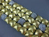 ESTATE MASSIVE 2.44CT DIAMOND 18KT 2 TONE GOLD MULTI ROW PAVE MATTE FUN BRACELET