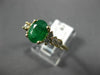 ESTATE 1.45CT DIAMOND & AAA OVAL CUT EMERALD 14KT YELLOW GOLD 3D ENGAGEMENT RING