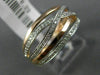 ESTATE .23CT DIAMOND 14KT WHITE & ROSE GOLD 3D MULTI ROW CRISS CROSS LOVE RING