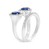 LARGE 2.09CT DIAMOND & AAA SAPPHIRE 14KT WHITE GOLD MULTI SHAPE SOLITAIRE RING