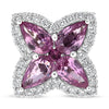 2.34CT DIAMOND AAA PINK SAPPHIRE 14KT WHITE GOLD PEAR SHAPE FLOWER STUD EARRINGS