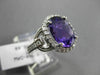ESTATE LARGE 2.88CTW DIAMOND & AAA AMETHYST 14KT WHITE GOLD 3D FILIGREE RING