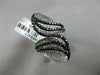 ESTATE MASSIVE 3.18CT WHITE & BLACK DIAMOND 14K WHITE GOLD 3D LEAF COCKTAIL RING
