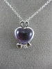 ESTATE 2.64CT DIAMOND & AMETHYST 18K WHITE GOLD HEART SHAPE LOVE HANGING PENDANT