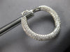 LARGE 3.40CT DIAMOND 18KT WHITE GOLD 3D MULTI ROW SIDEWAYS HOOP HANGING EARRINGS