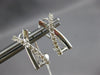ESTATE .38CT DIAMOND 14KT WHITE GOLD 3D CRISS CROSS X CLIP ON HANGING EARRINGS