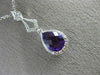 ESTATE 1.40CT DIAMOND & AAA AMETHYST 14KT WHITE GOLD TEAR DROP MILGRAIN PENDANT