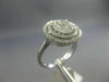 ESTATE WIDE .82CT DIAMOND 14K WHITE GOLD 3D ROUND HALO SOLITAIRE ENGAGEMENT RING