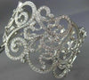 EXTRA LARGE 6.43CT DIAMOND 18KT WHITE GOLD 3D OPEN FILIGREE SEMI ETERNITY BANGLE
