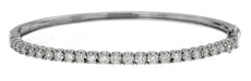 1CT DIAMOND 14KT WHITE GOLD 3D CLASSIC ROUND SEMI ETERNITY CUFF BANGLE BRACELET