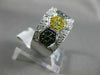 ESTATE WIDE 1.36CT MULTI COLOR DIAMOND 14KT WHITE GOLD HEXAGON ANNIVERSARY RING