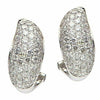 ESTATE WIDE .77CT DIAMOND 18KT WHITE GOLD CLASSIC WAVE CLASSIC CLIP ON EARRINGS
