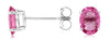 ESTATE 2CT AAA PINK SAPPHIRE 14K WHITE GOLD OVAL CLASSIC SOLITAIRE STUD EARRINGS