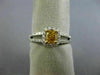 ESTATE .WIDE 89CT WHITE & FANCY YELLOW DIAMOND 18KT 2 TONE GOLD ENGAGEMENT RING