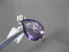 ESTATE LARGE 6.31CT DIAMOND & AMETHYST 14KT WHITE GOLD PEAR SHAPE FILIGREE RING