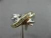 ESTATE .33CT DIAMOND 14K WHITE & YELLOW GOLD MULTI ROW CRISS CROSS INFINITY RING