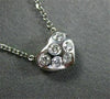 ESTATE .18CT DIAMOND 14KT WHITE GOLD 3D SIX STONE ETOILE HEART PENDENT #1722