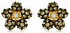 .90CT WHITE & CHOCOLATE FANCY DIAMOND 14K YELLOW GOLD FLOWER STAR STUD EARRINGS