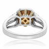 GIA 1.64CT WHITE & FANCY YELLOW DIAMOND 18KT 2 TONE GOLD 3D HALO ENGAGEMENT RING
