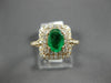 ESTATE 4.32CT DIAMOND & AAA EMERALD 14KT YELLOW GOLD DOUBLE HALO ENGAGEMENT RING