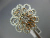 ESTATE EXTRA LARGE 1.60CT DIAMOND 14KT WHITE AND ROSE GOLD FILIGREE FLOWER RING